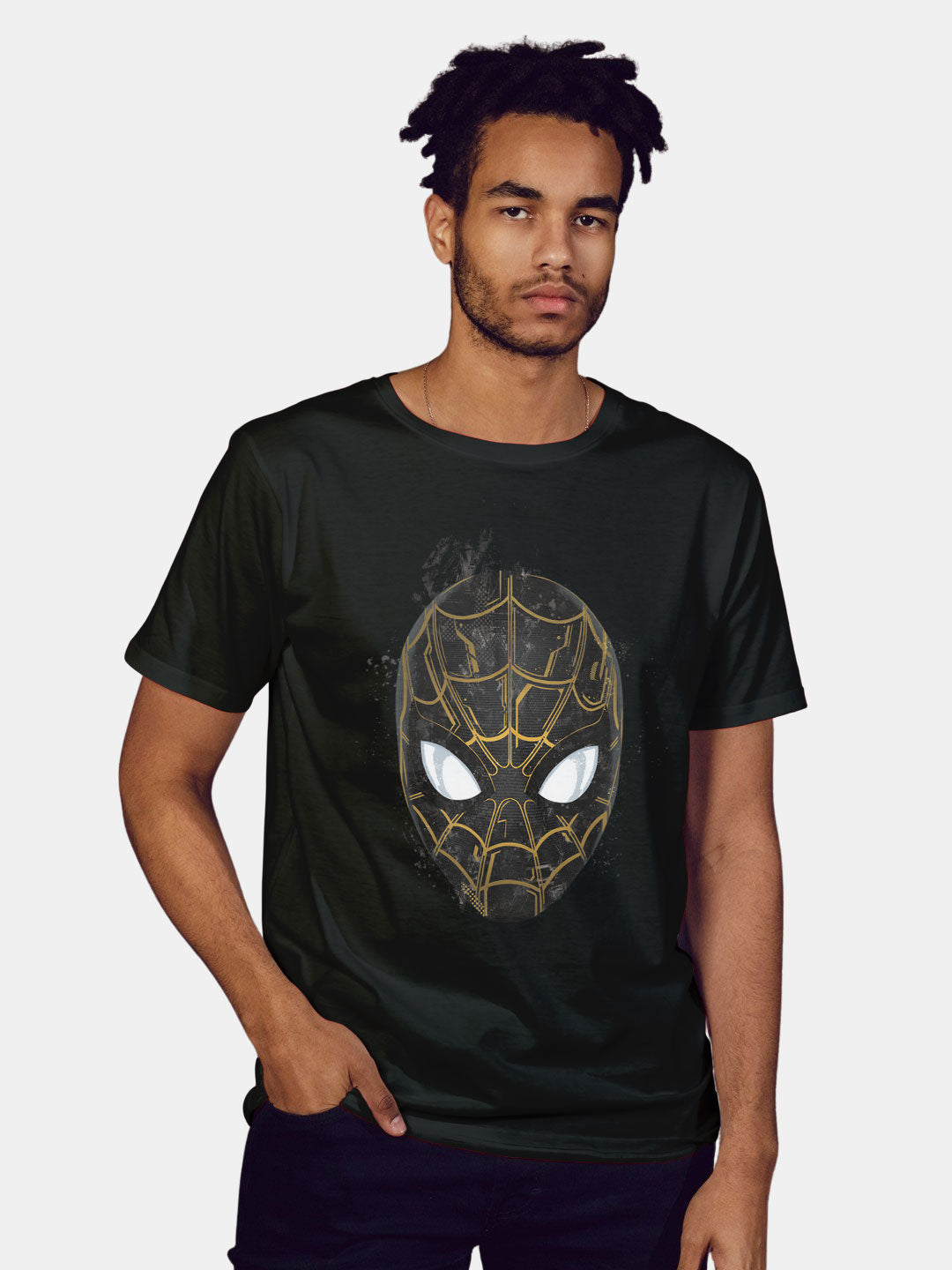 spideyblackandgold-menst-shirt-black-xxl