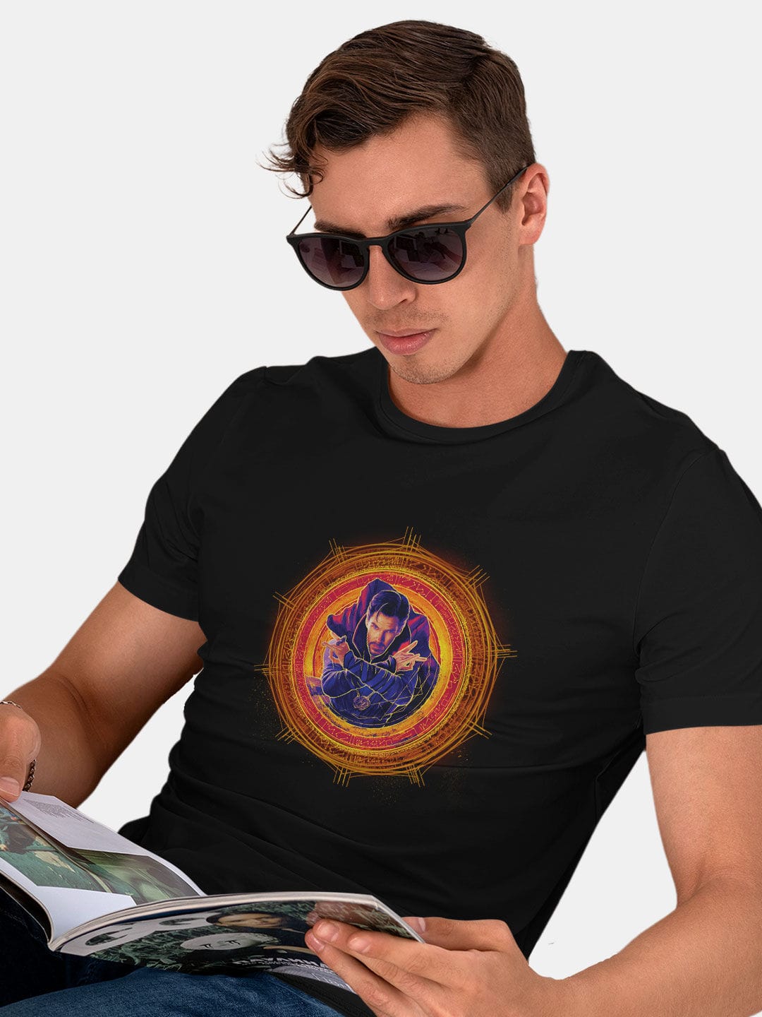 Strange to the rescue - Mens T-Shirt Black Medium