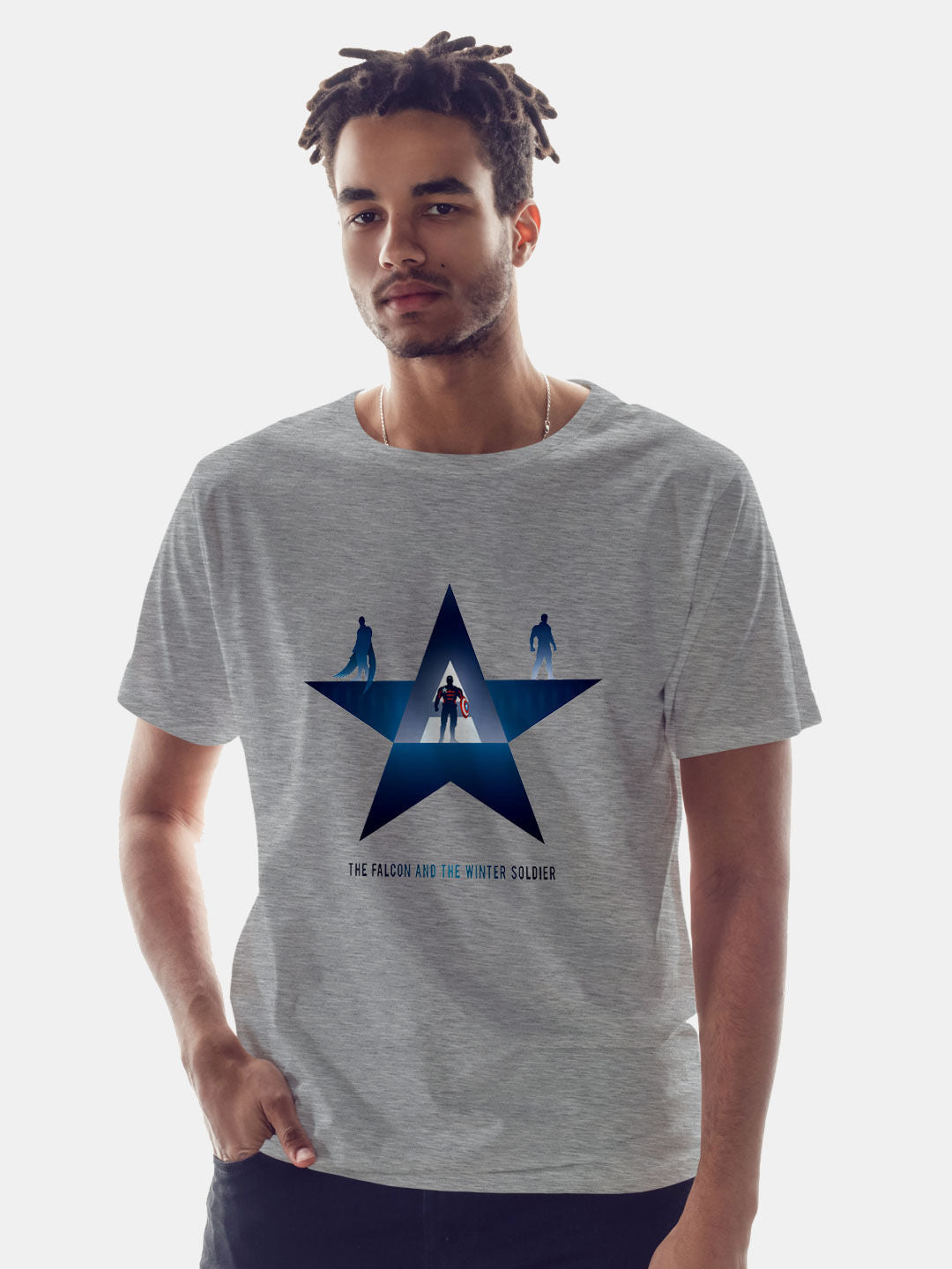 The American Trio - Mens T-Shirt Grey Melange XXL