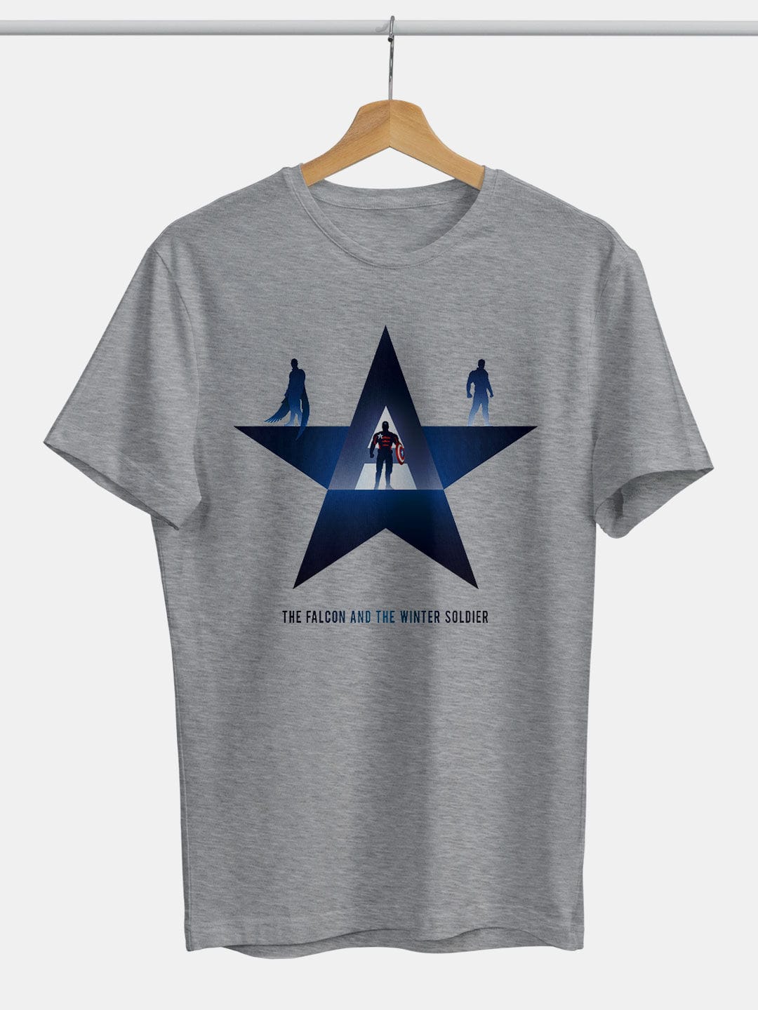 The American Trio - Mens T-Shirt Grey Melange Medium