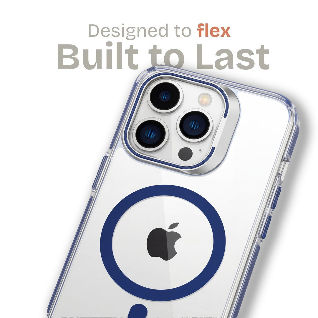 Clear Kickstand iPhone Case for iPhone 16 Pro Navy Blue | Macmerise