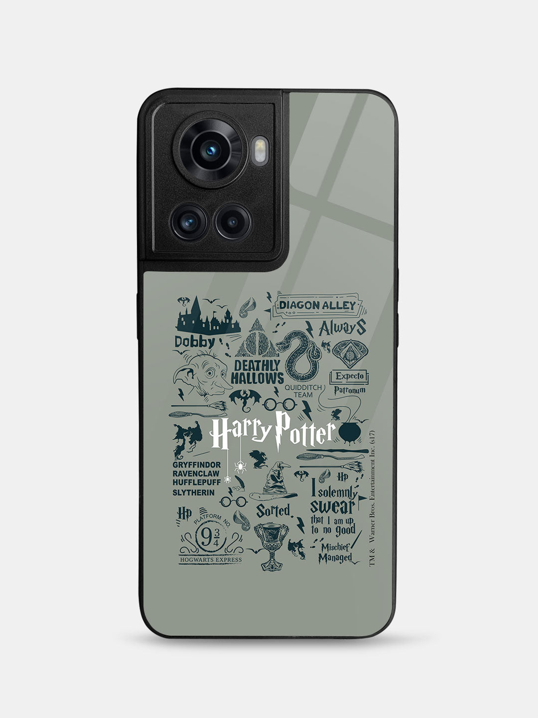 Harry Potter Infographic Grey - OnePlus 10R Glass Cover
