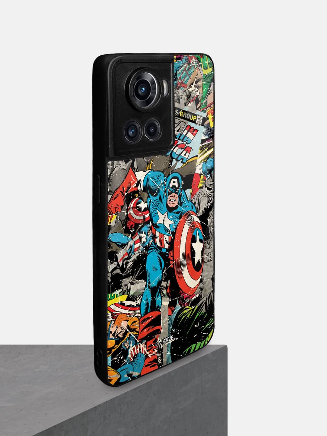 Comic Captain America - OnePlus 10R Glass Cover