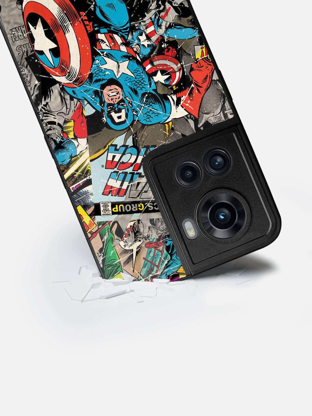 Comic Captain America - OnePlus 10R Glass Cover