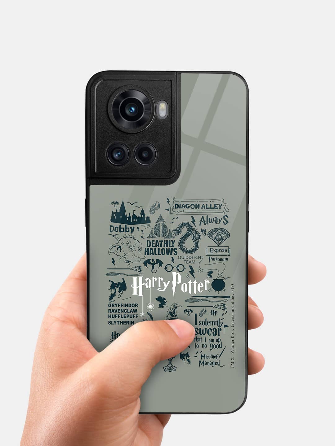 Harry Potter Infographic Grey - OnePlus 10R Glass Cover