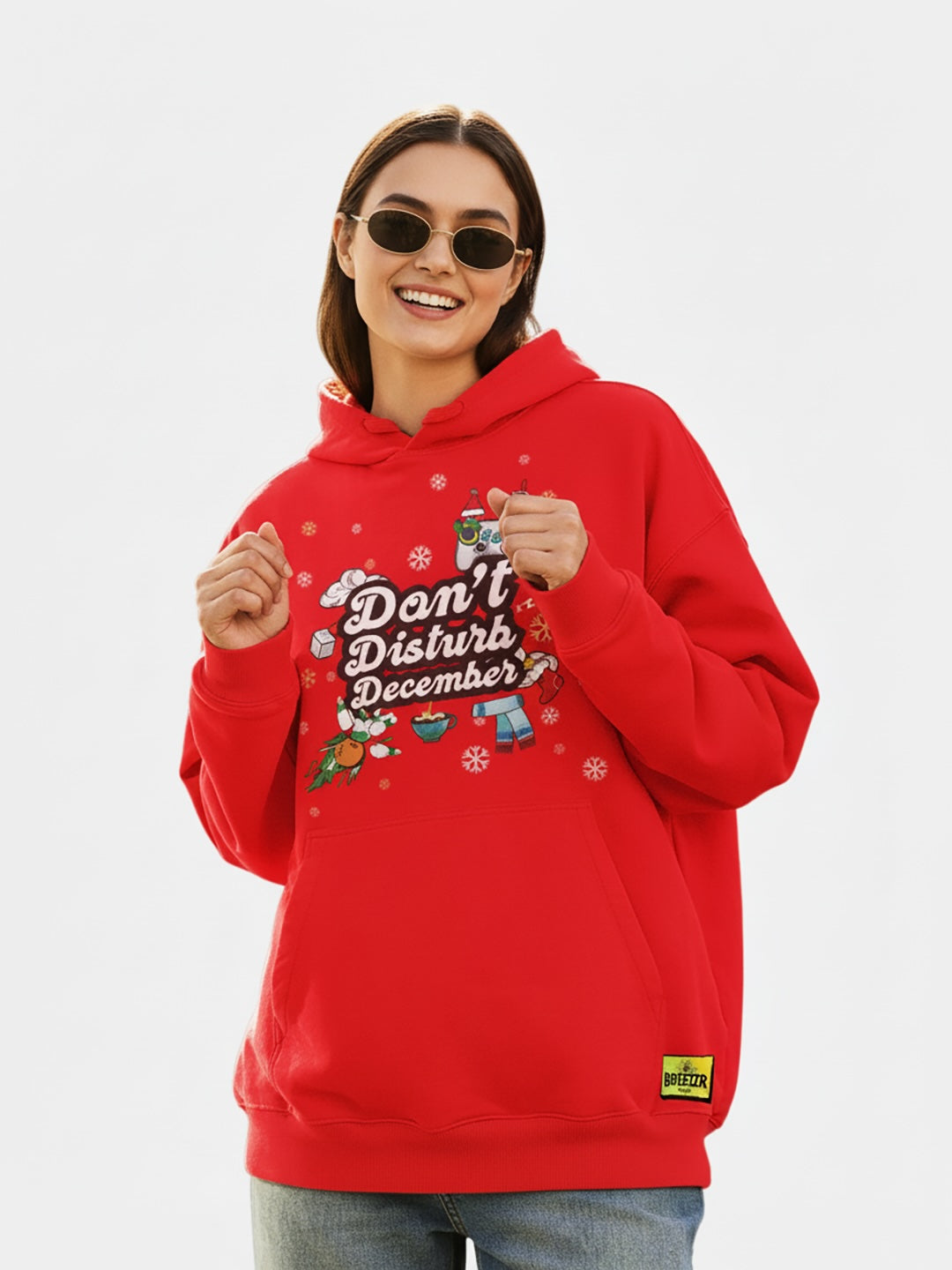 Play On DDD - Womens Oversized Hoodie - Red - Small