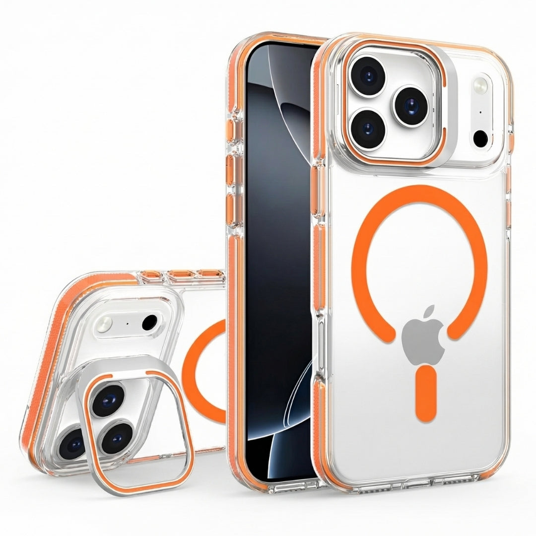 Clear Kickstand iPhone Case for iPhone 17 Pro Max Orange | Macmerise