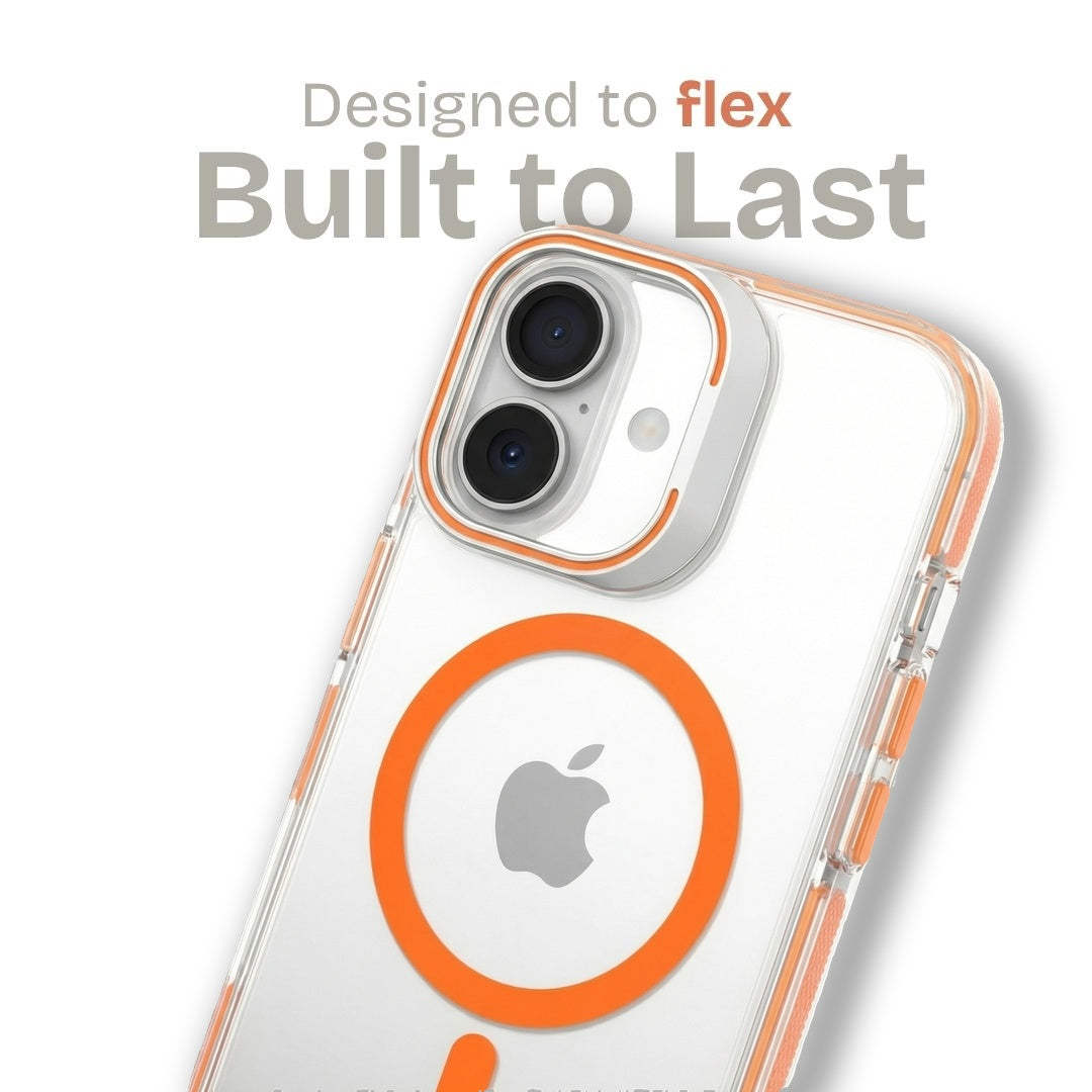Clear Kickstand iPhone Case for iPhone 17 Orange | Macmerise
