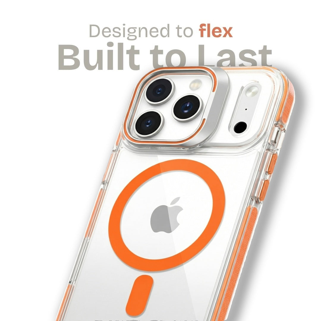 Clear Kickstand iPhone Case for iPhone 17 Pro Max Orange | Macmerise