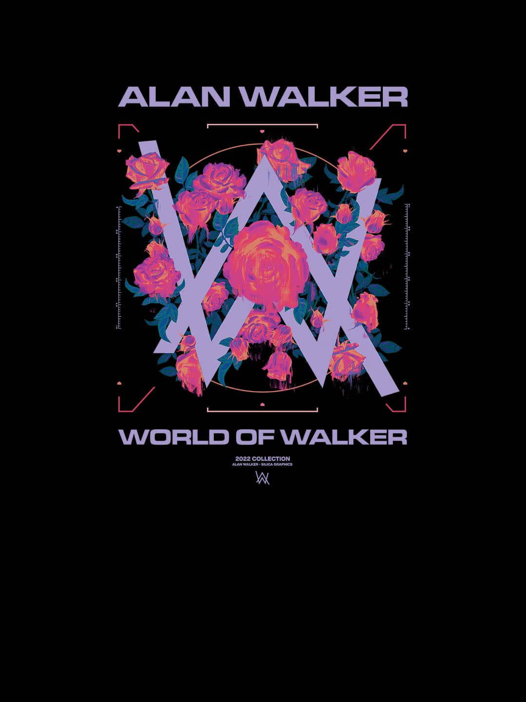 Alan Walker Melting Rose - Womens Oversized T-Shirt Black Large