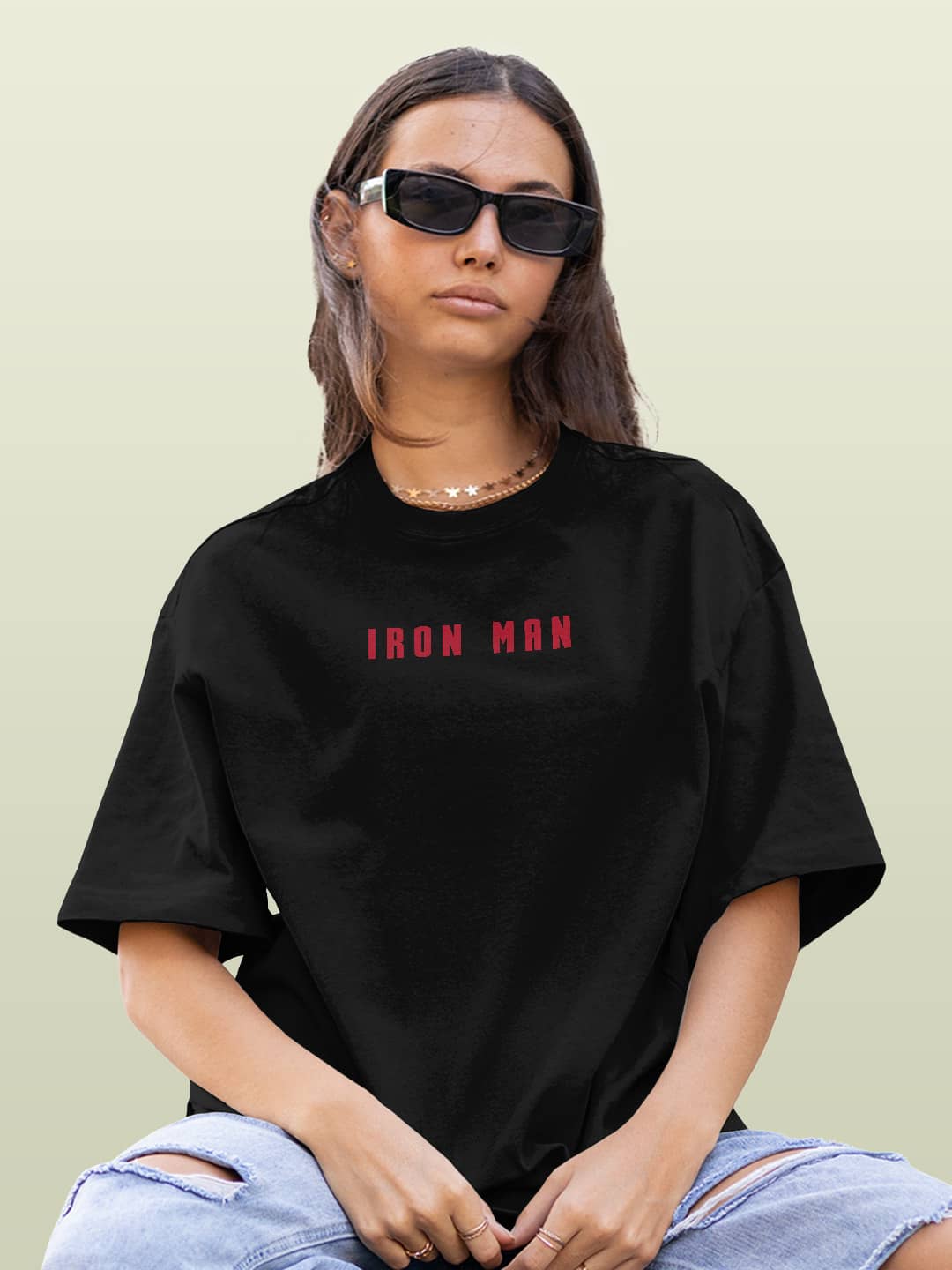 Rise Of Iron Man - Womens Oversized T-Shirt Black XL