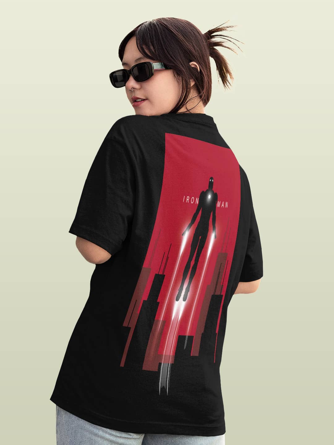 Rise Of Iron Man - Womens Oversized T-Shirt Black XL