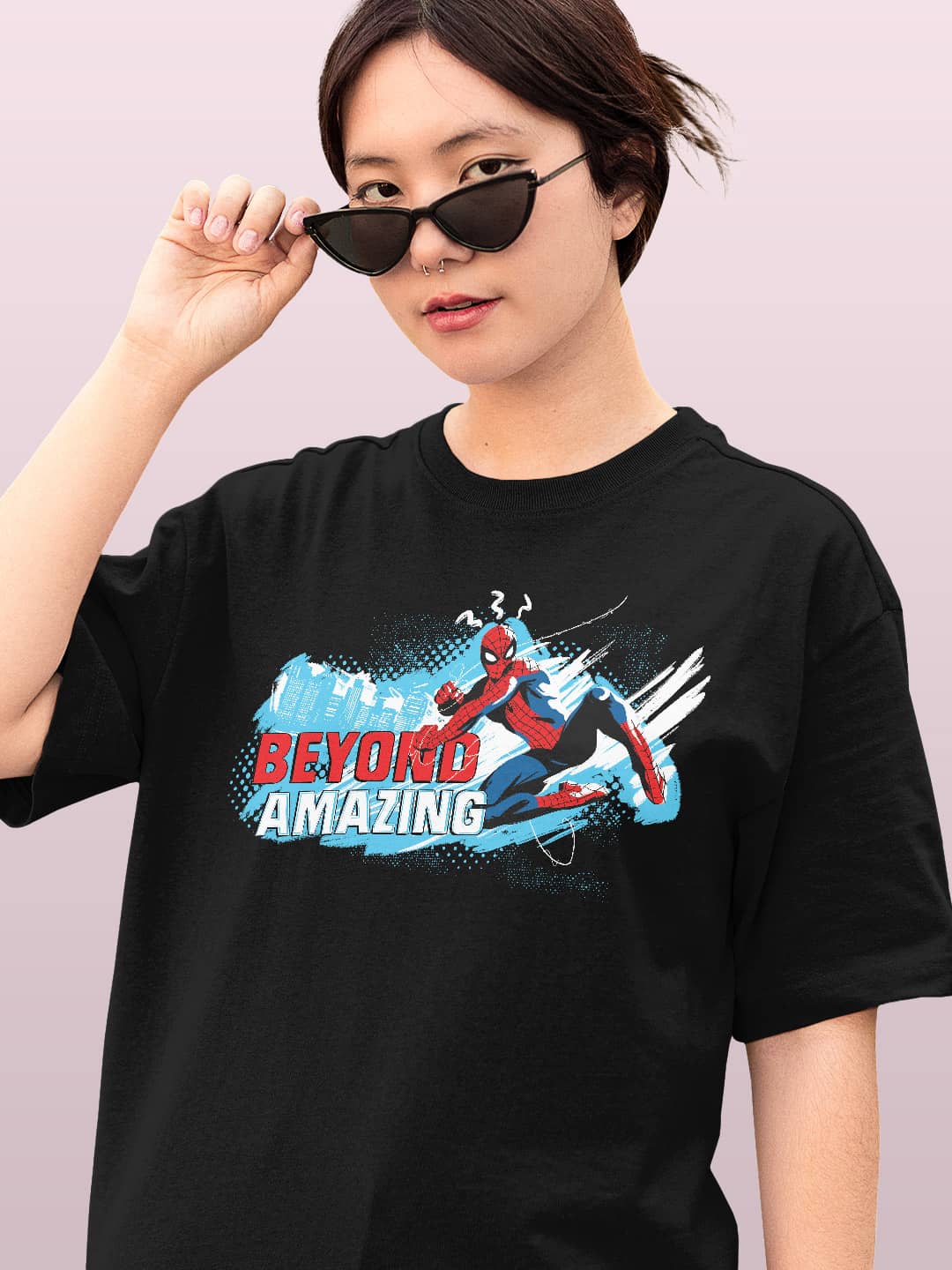 beyondamazingspiderman-womensoversizedt-shirt-black-xl