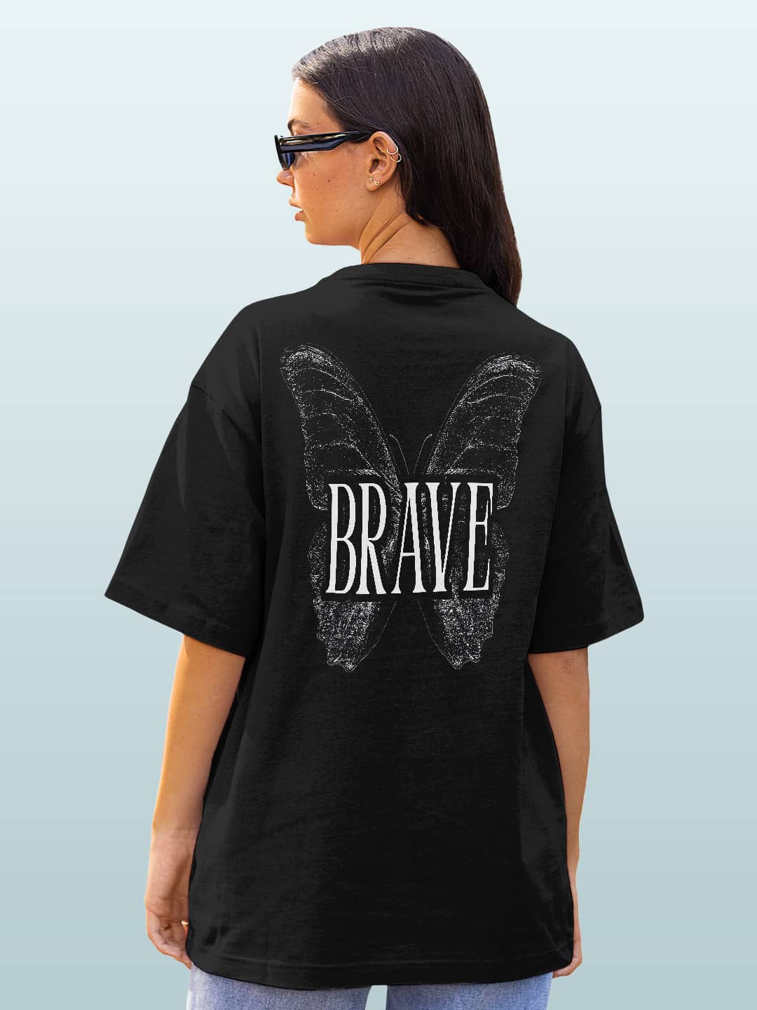 Brave - Womens Oversized T-Shirt Black XXL