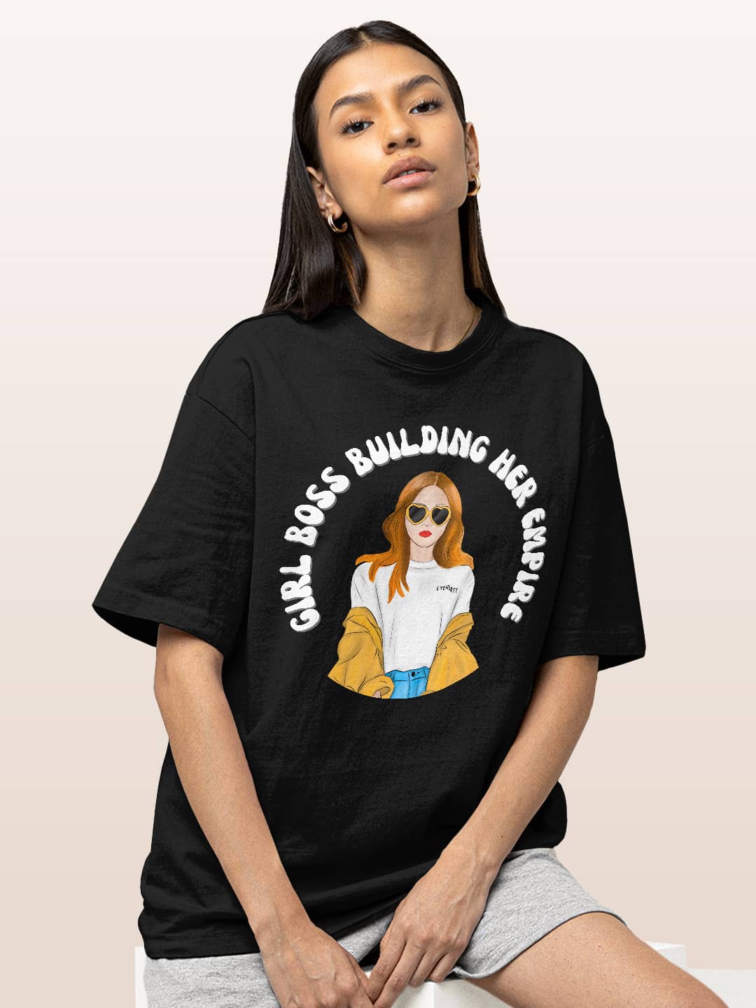 girlbossbuildingempire-womensoversizedt-shirt-black-xl