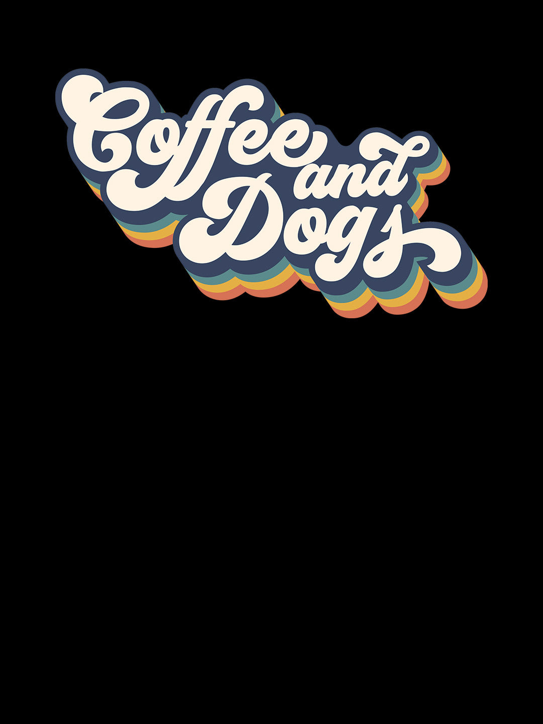 Coffee and Dogs - Womens Oversized T-Shirt Black Small