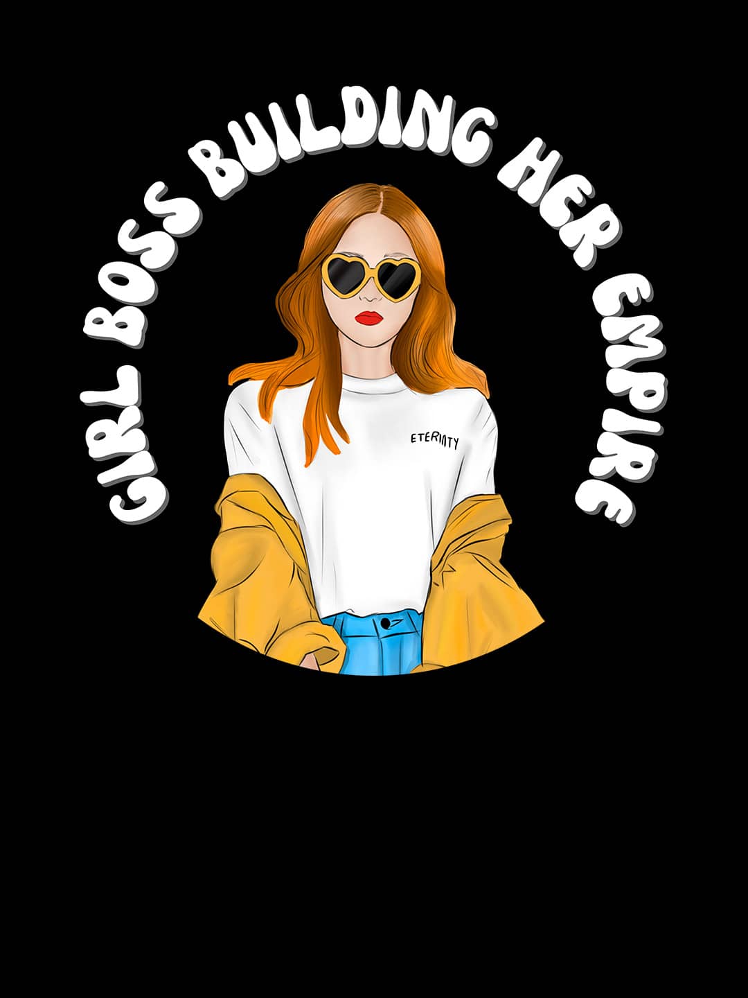 Girl Boss Building Empire - Womens Oversized T-Shirt Black XL