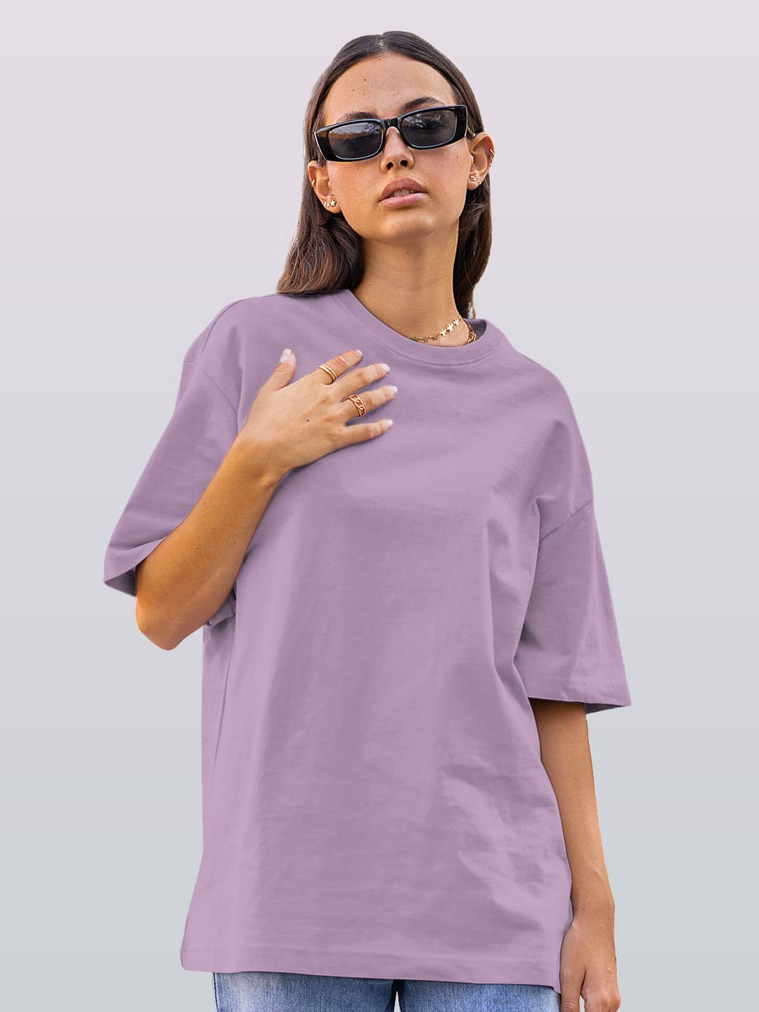 Basics - Womens Oversized T-Shirt Lavender XXL