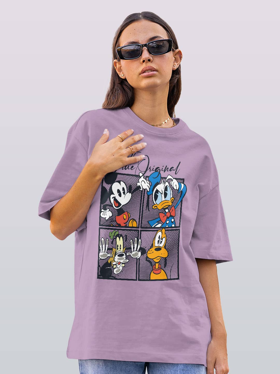 The True Mickey Friends - Womens Oversized T-Shirt Lavender XXL