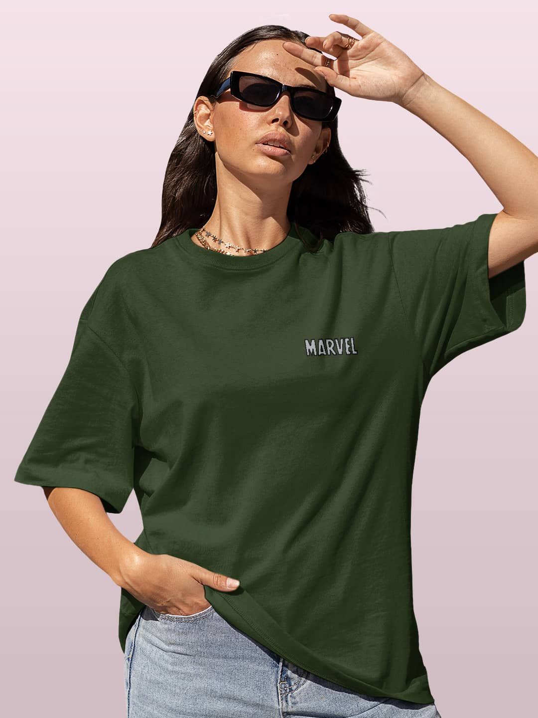 Avengers Stronger Together - Womens Oversized T-Shirt Olive Green XXL