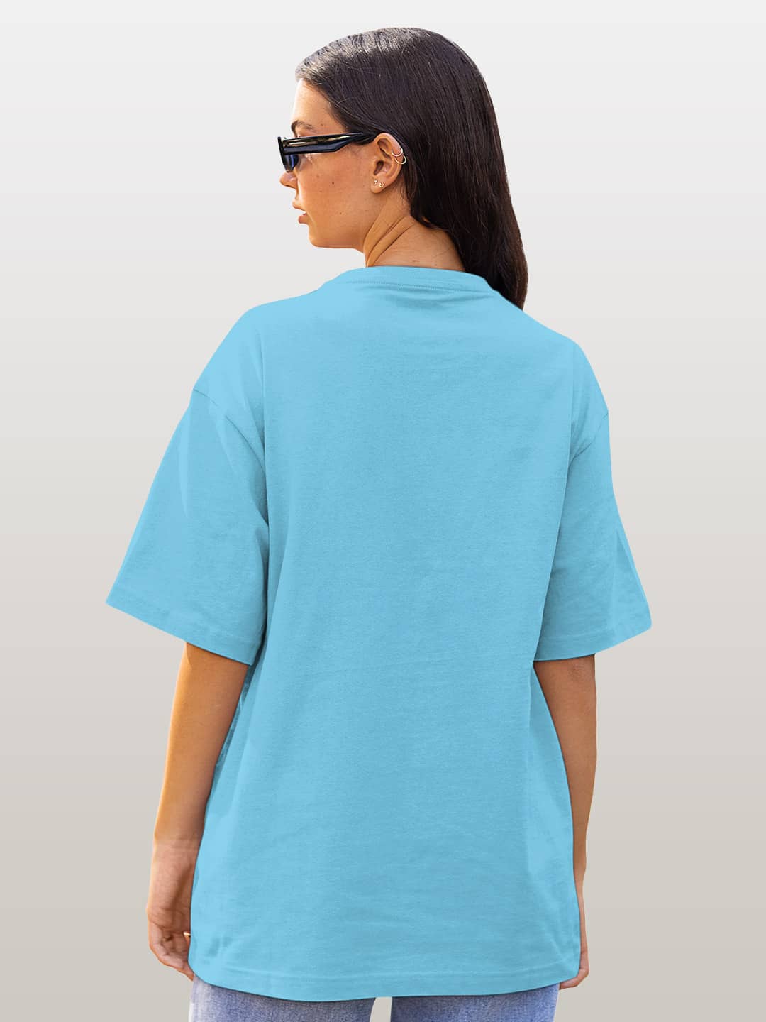 Girl Boss Building Empire - Womens Oversized T-Shirt Sky Blue Medium