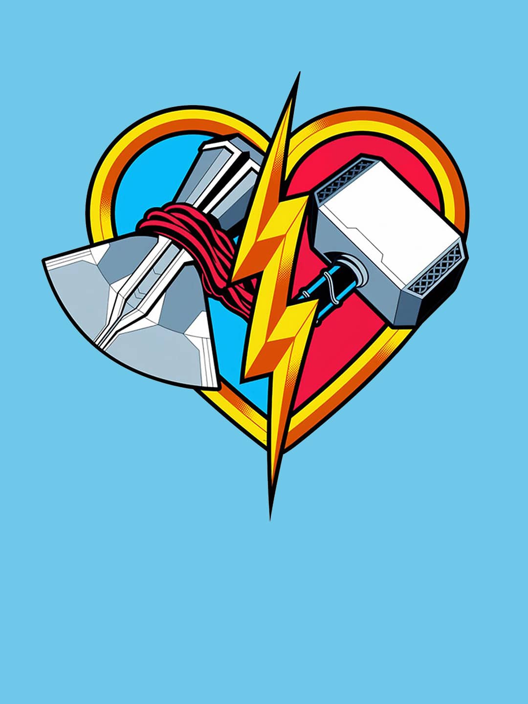 Love and Thunder - Womens Oversized T-Shirt Sky Blue Large