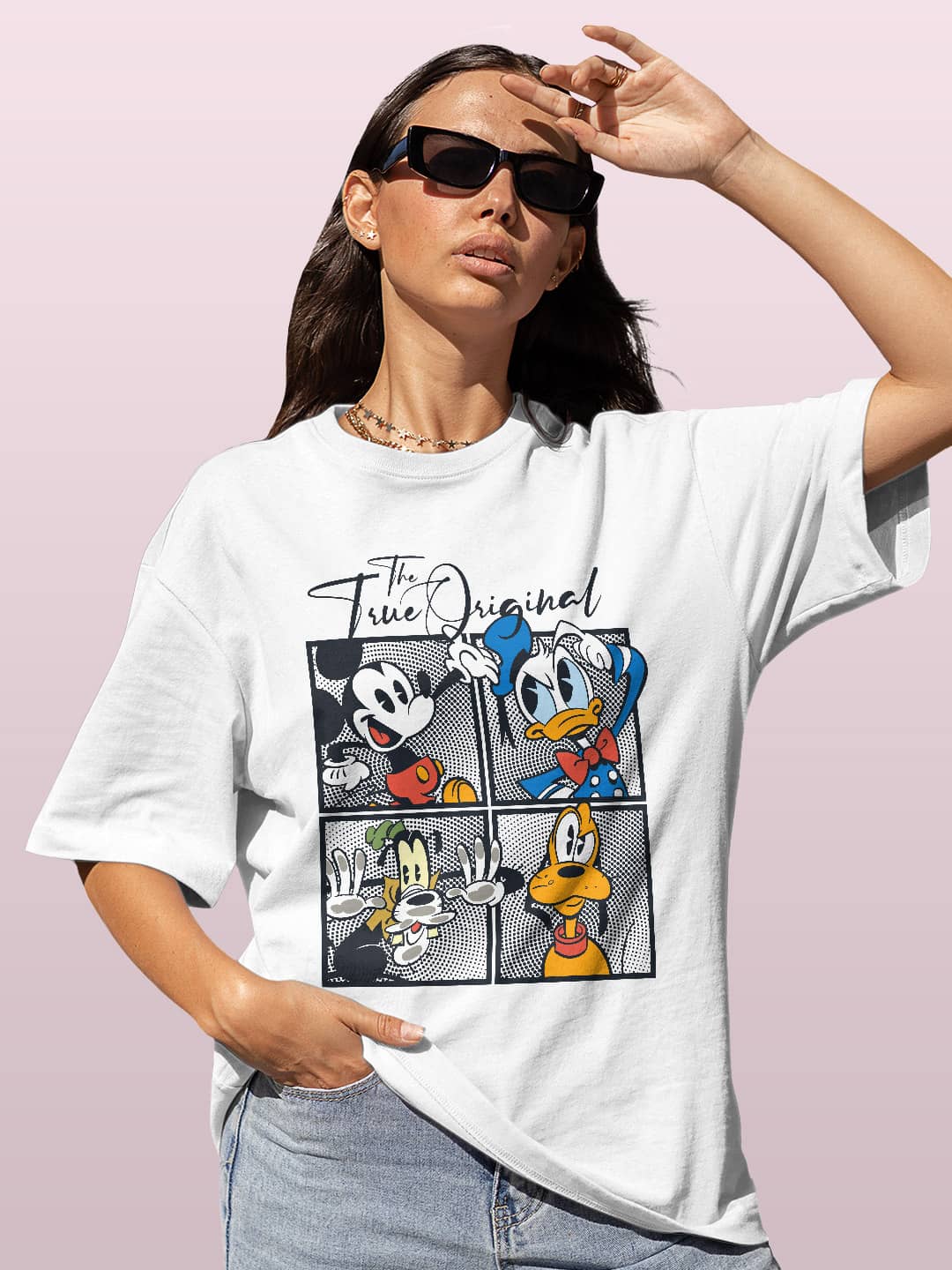The True Mickey Friends - Womens Oversized T-Shirt White XL