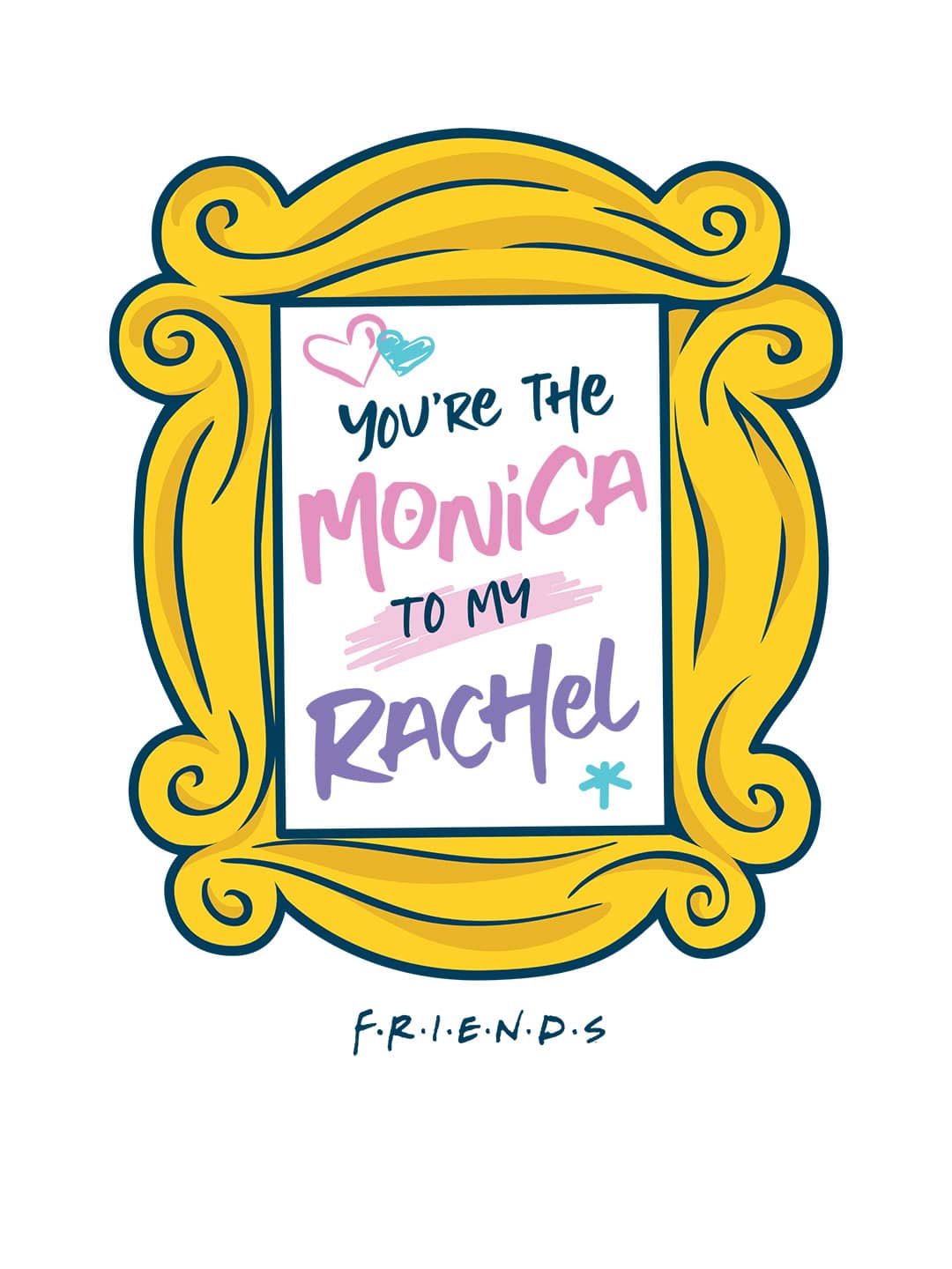 BFF Monica to Rachel - Womens Oversized T-Shirt White Medium