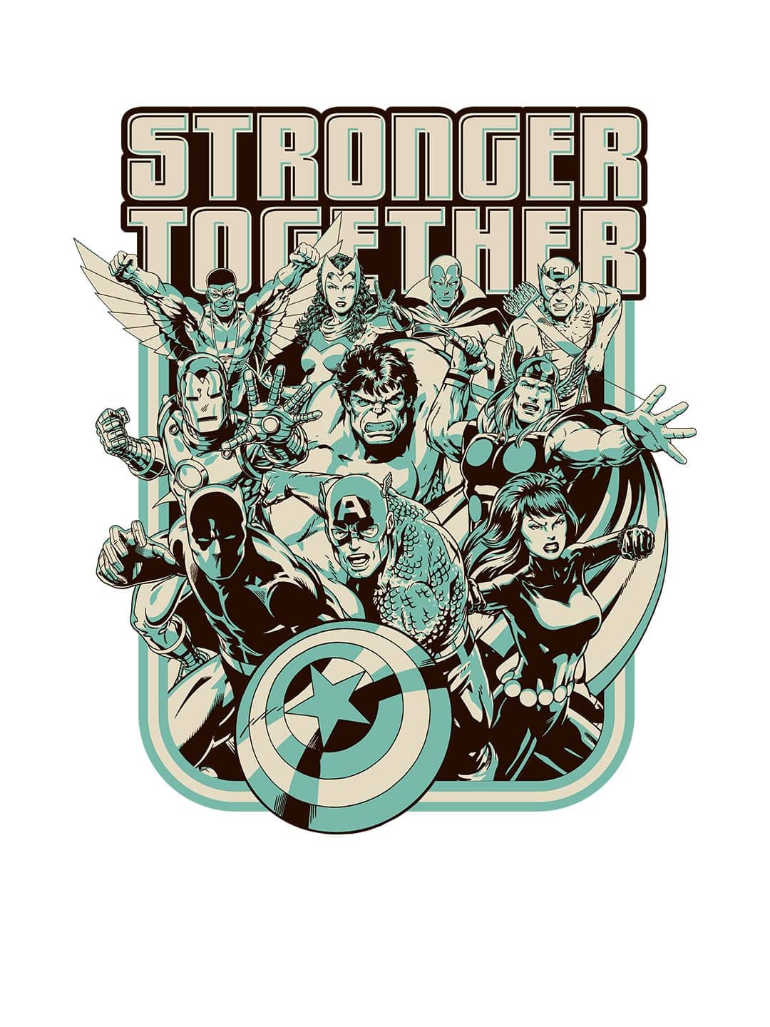 Stronger Together Sketch - Womens Oversized T-Shirt White XL