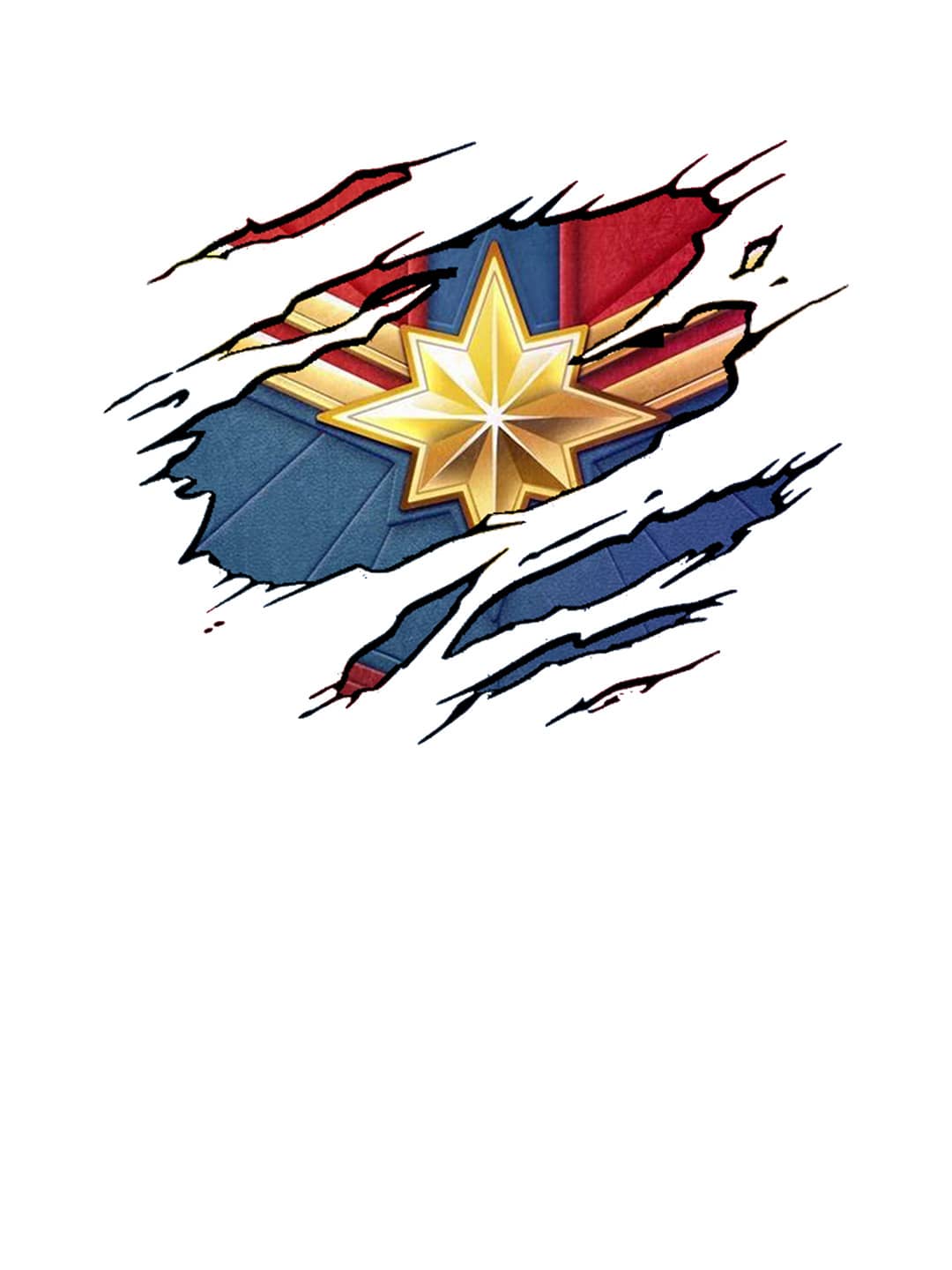 Ripped Captain Marvel - Womens Oversized T-Shirt White XL