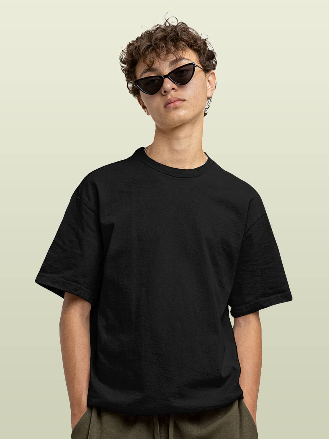 Basics - Mens Oversized T-Shirt Black Large