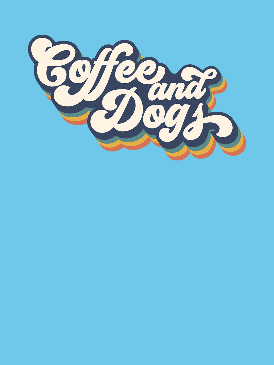Coffee and Dogs - Mens Oversized T-Shirt Sky Blue Small