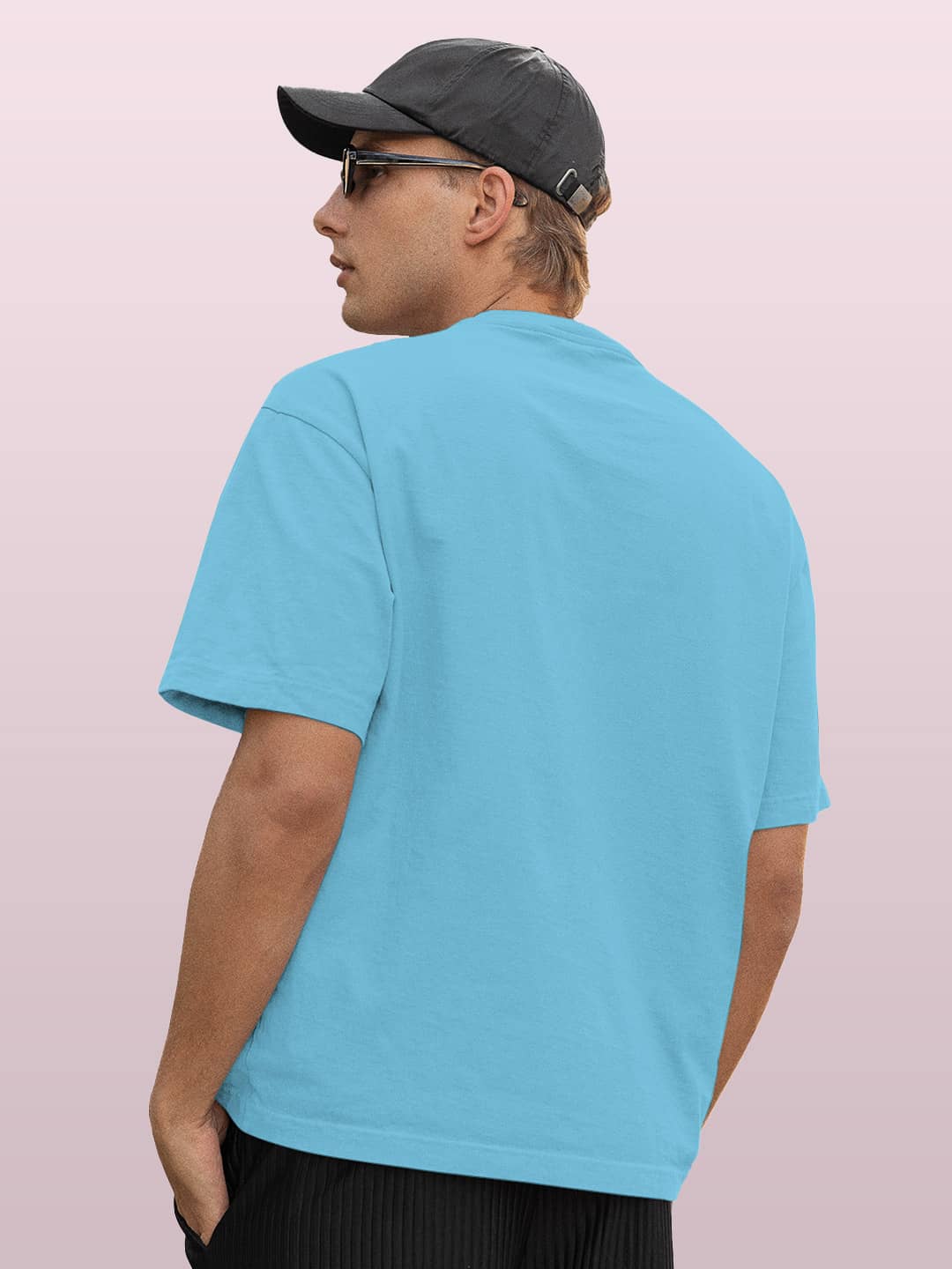 Coffee and Dogs - Mens Oversized T-Shirt Sky Blue Small