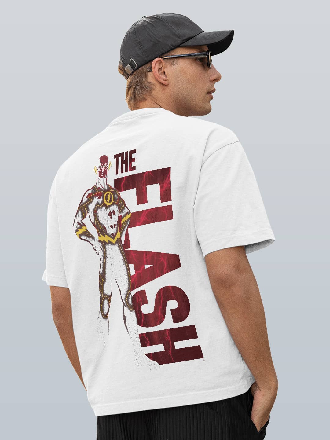 The Flash - Mens Oversized T-Shirt White Small