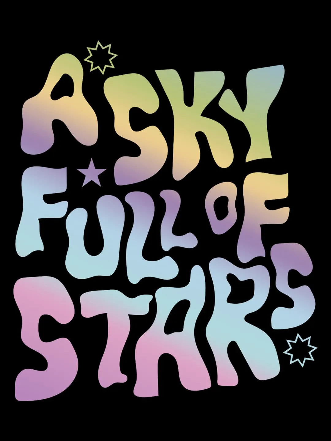 Sky With Stars - Unisex Oversized T-Shirt Black XXL