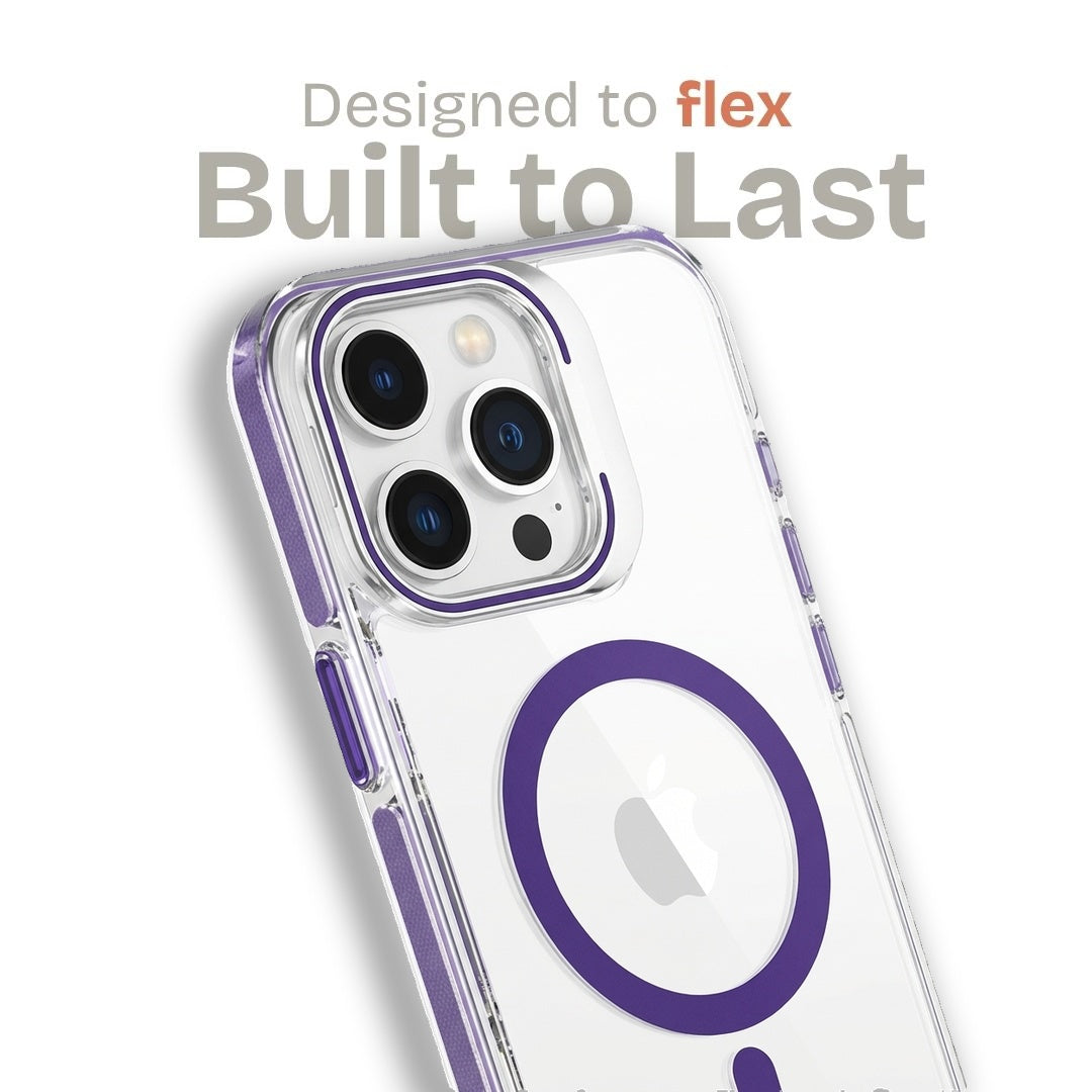 Clear Kickstand iPhone Case for iPhone 16 Pro Purple | Macmerise
