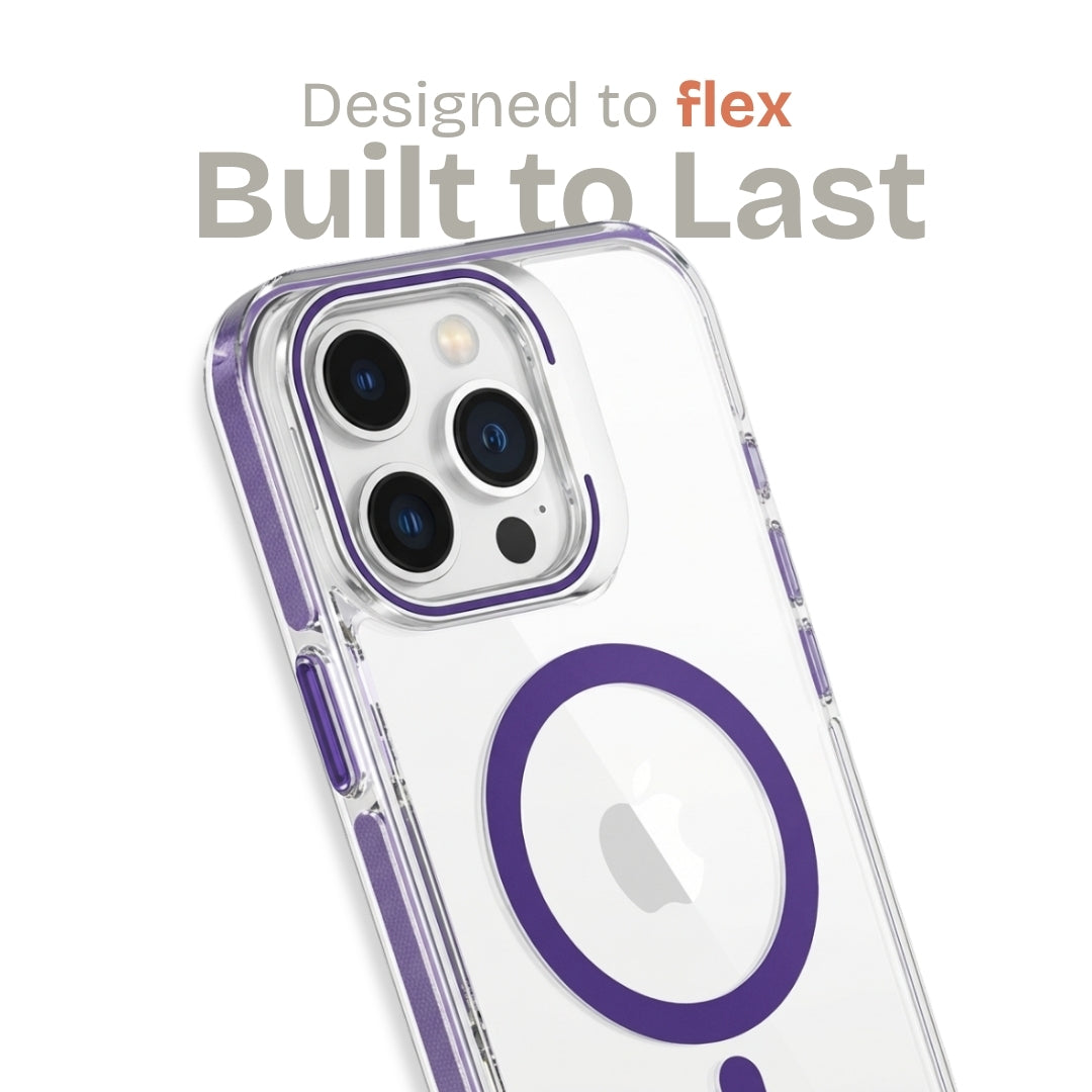 Clear Kickstand iPhone Case for iPhone 16 Purple | Macmerise