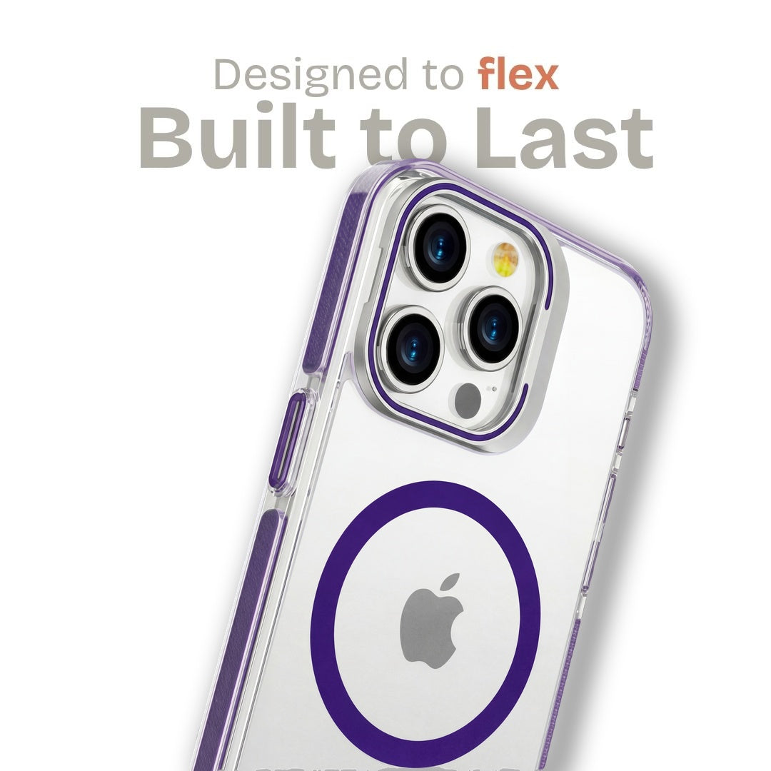 Clear Kickstand iPhone Case for iPhone 15 Pro Purple | Macmerise