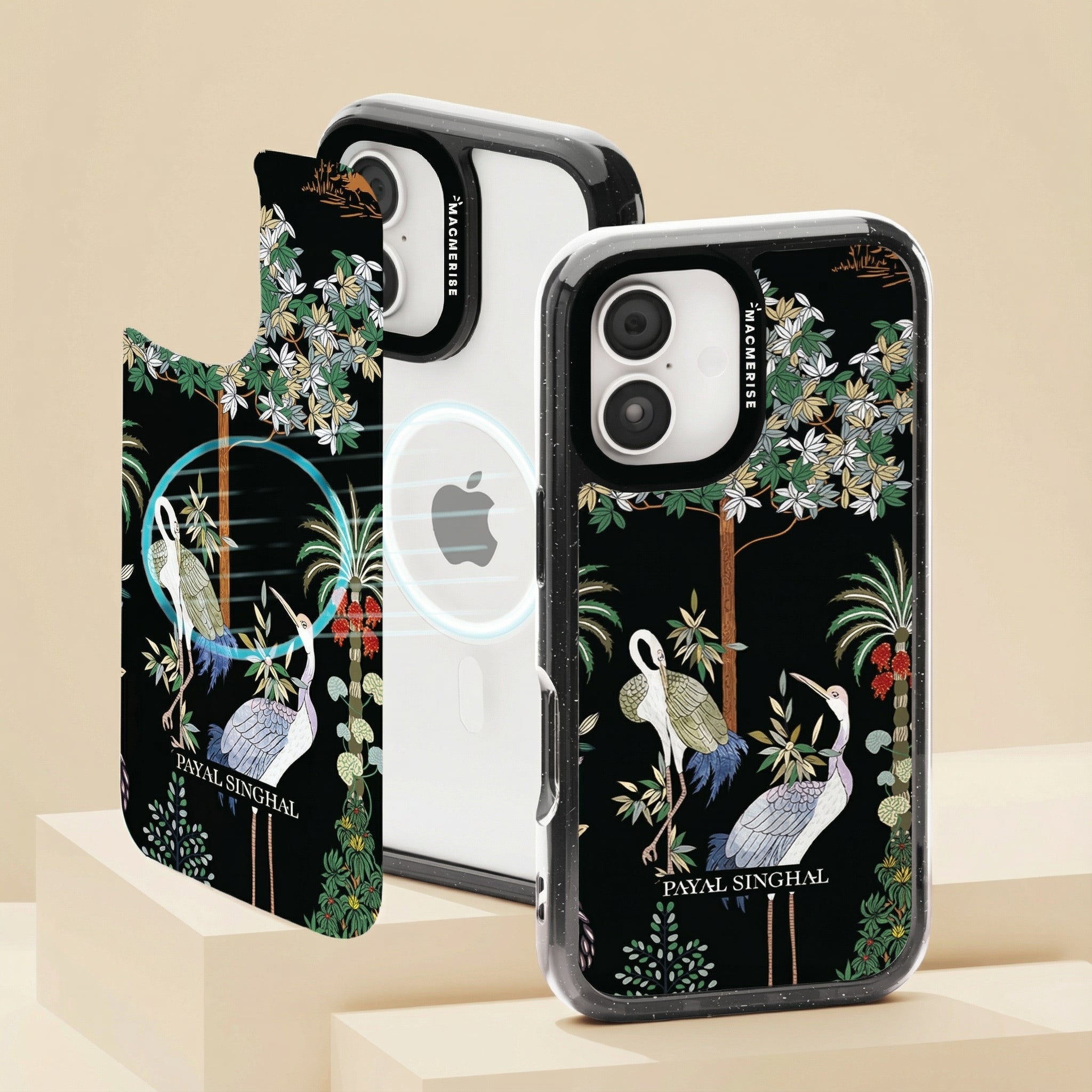 Payal Singhal Black Crane - iPhone 16 Cover - Situationship