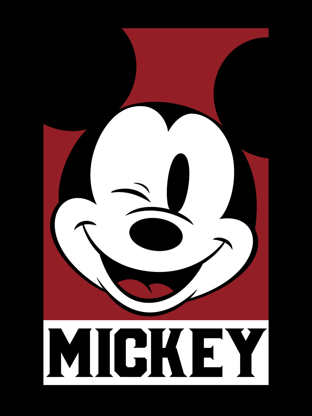 Mickey Mouse Portrait - Mens Sweatshirt - Regular Fit - Black - Medium