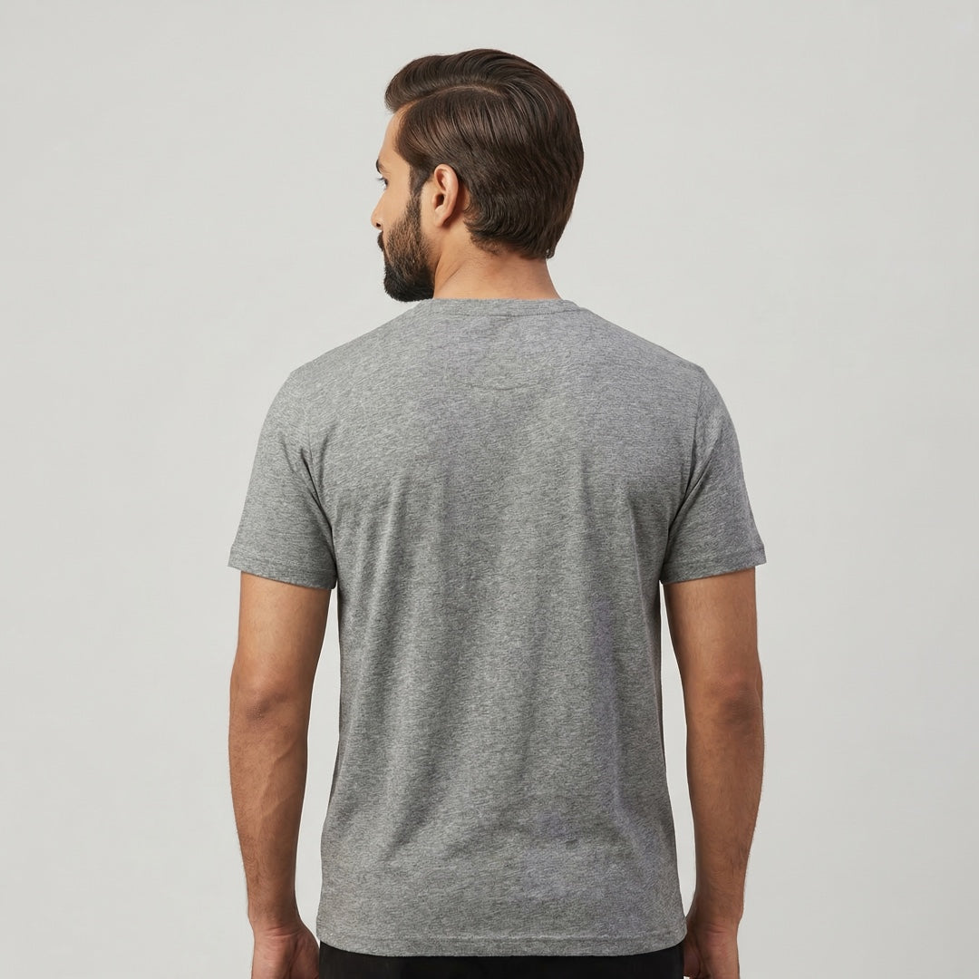 Classic Grey Melange Unisex T-Shirt - detail view | Macmerise