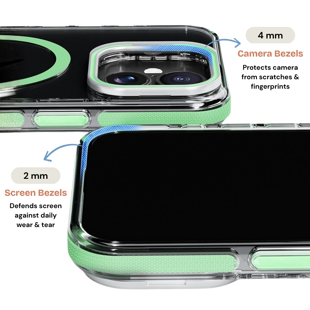 Clear Kickstand iPhone Case for iPhone 15 Pro Tea Green | Macmerise