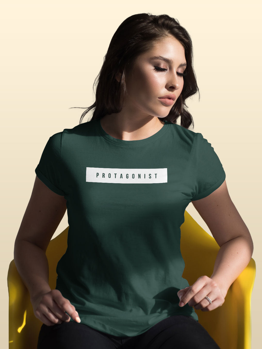 Protagonist - Womens T-Shirt - Regular Fit - Bottle Green - XXL