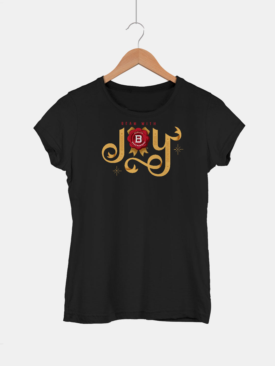 Jim Beam with Joy Black - Womens T-Shirt - Regular Fit - Black - XL