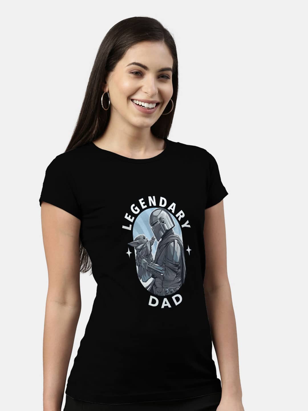 Mandalorian Dad - Womens T-Shirt Black Medium