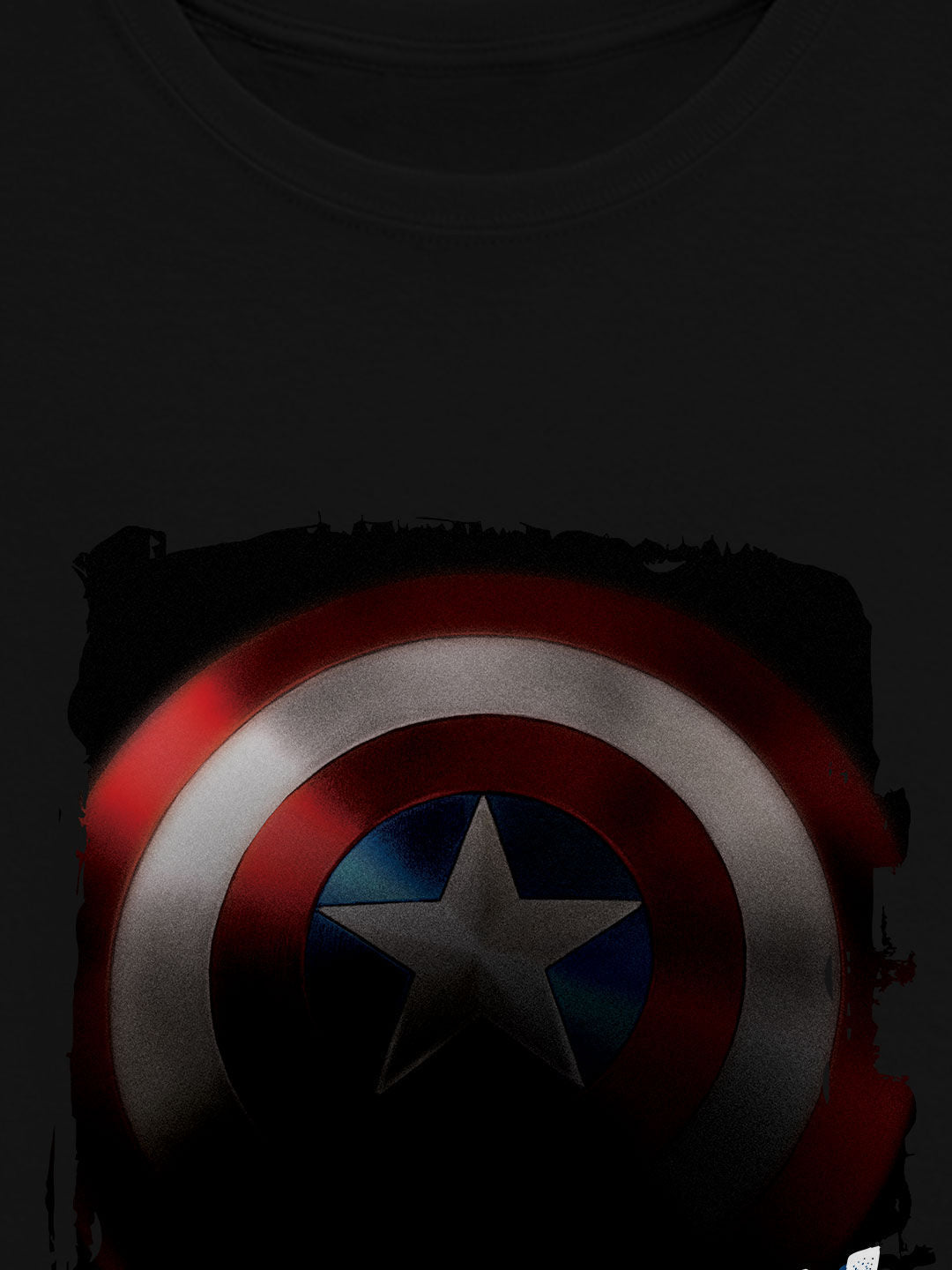 The Captain America - Womens T-Shirt Black Large