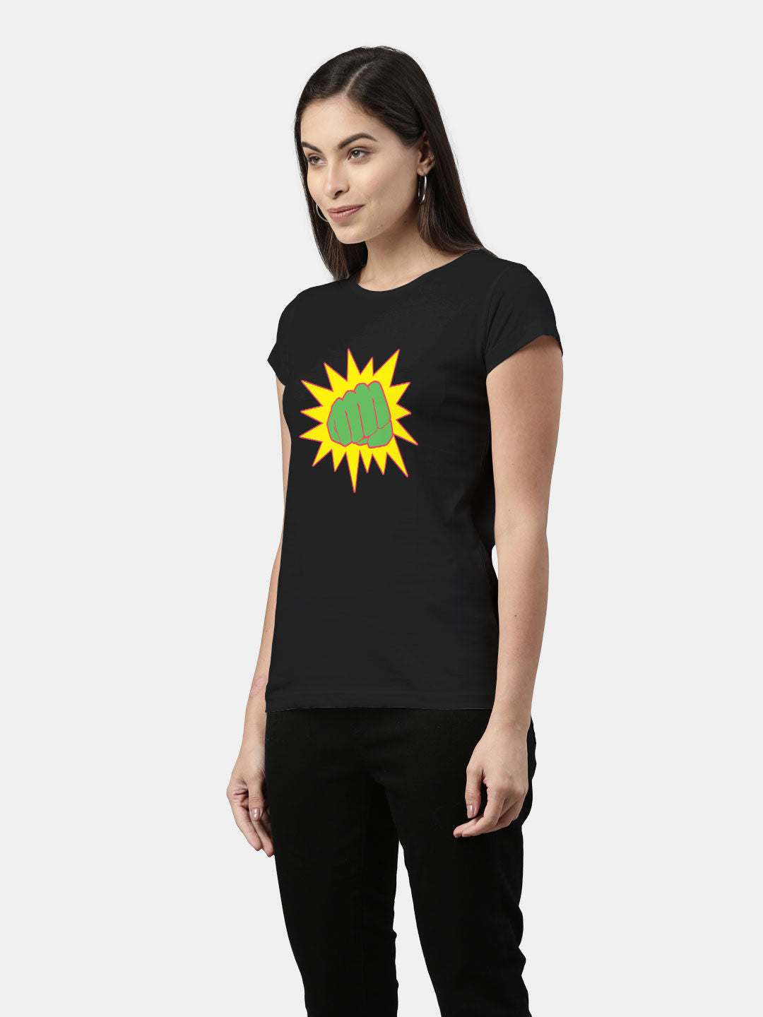 She Hulk Pow - Womens T-Shirt - Regular Fit - Black - Medium