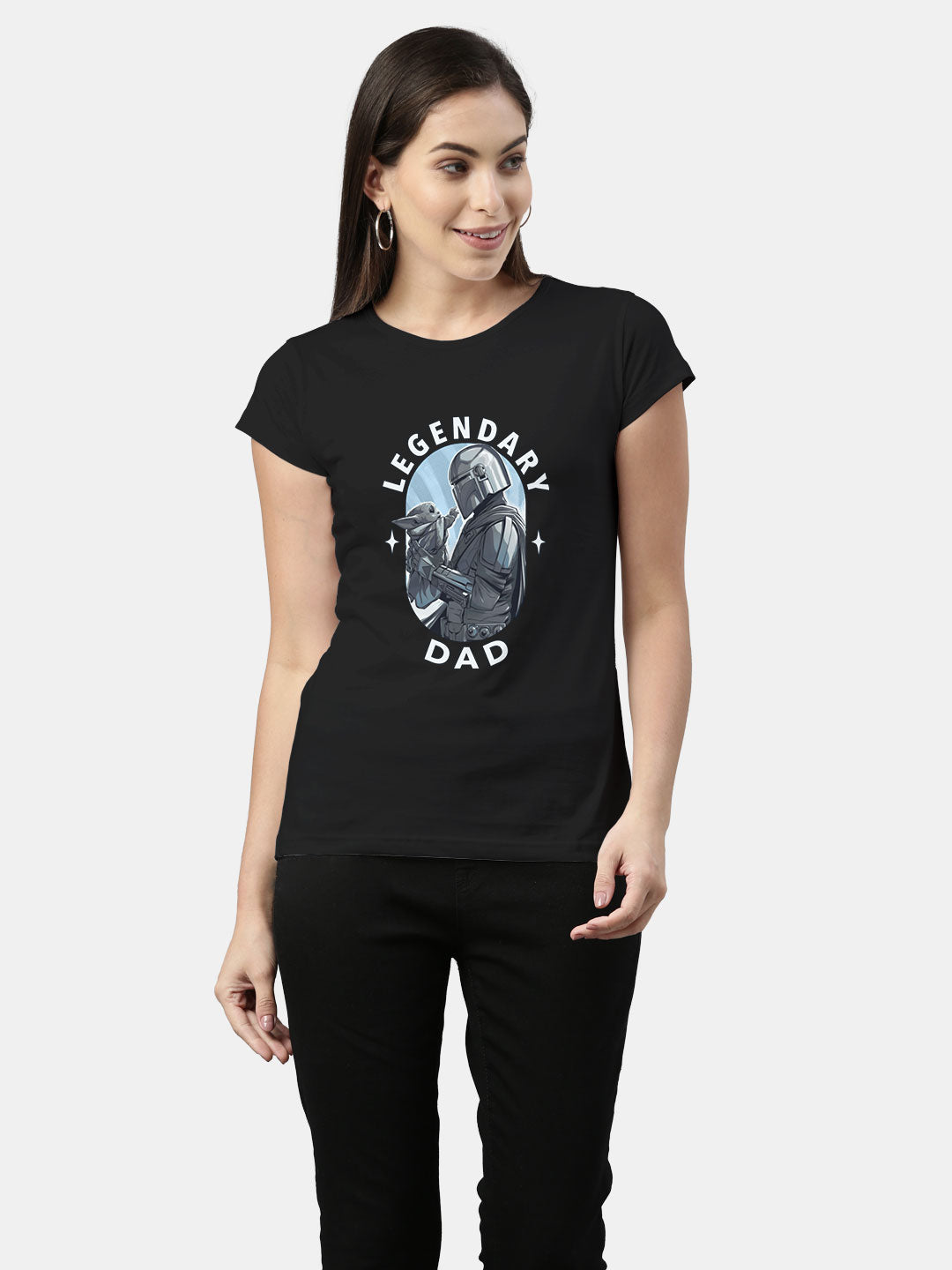 Mandalorian Dad - Womens T-Shirt Black Medium