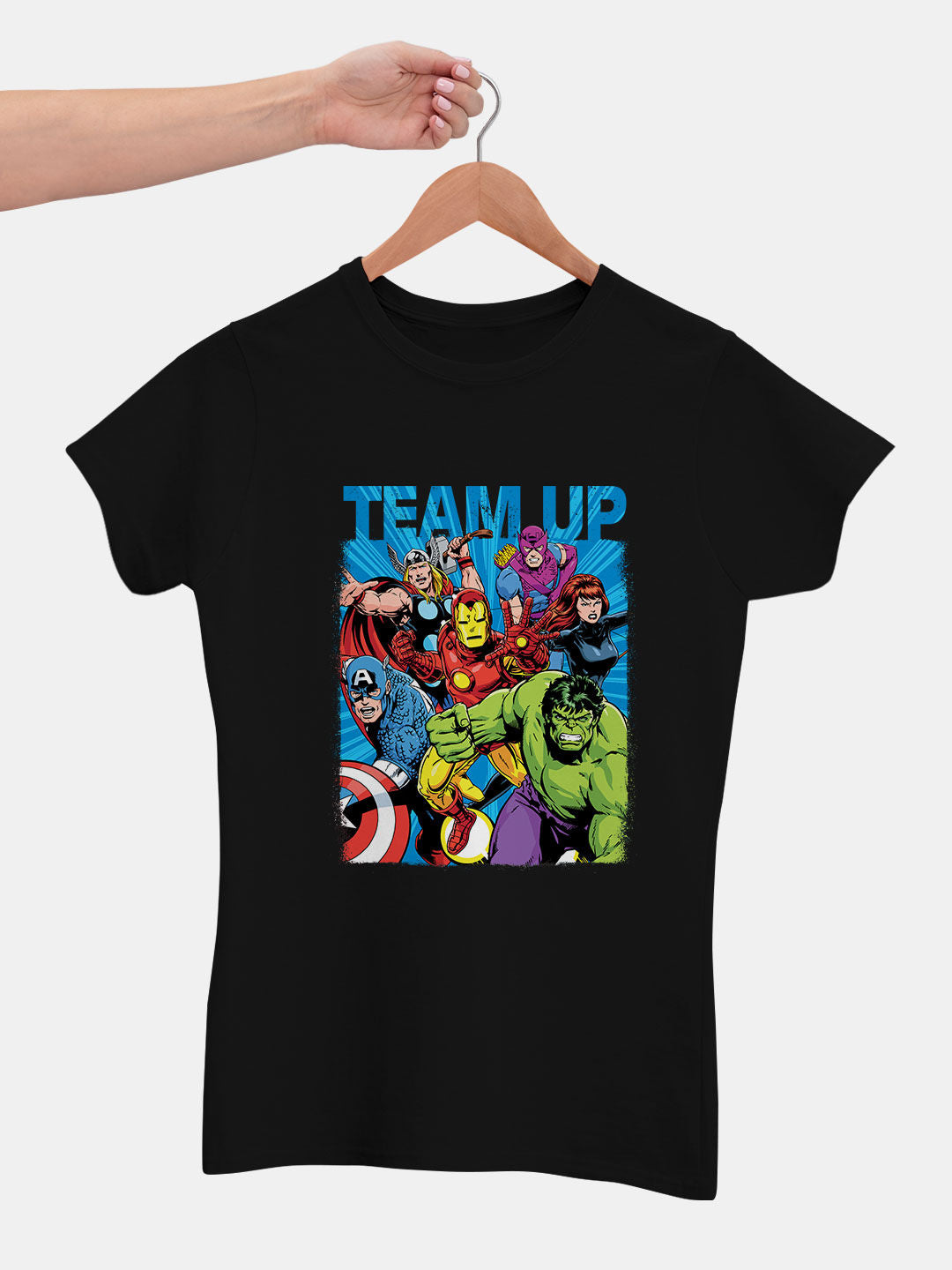 Team Up - Womens T-Shirt Black Medium