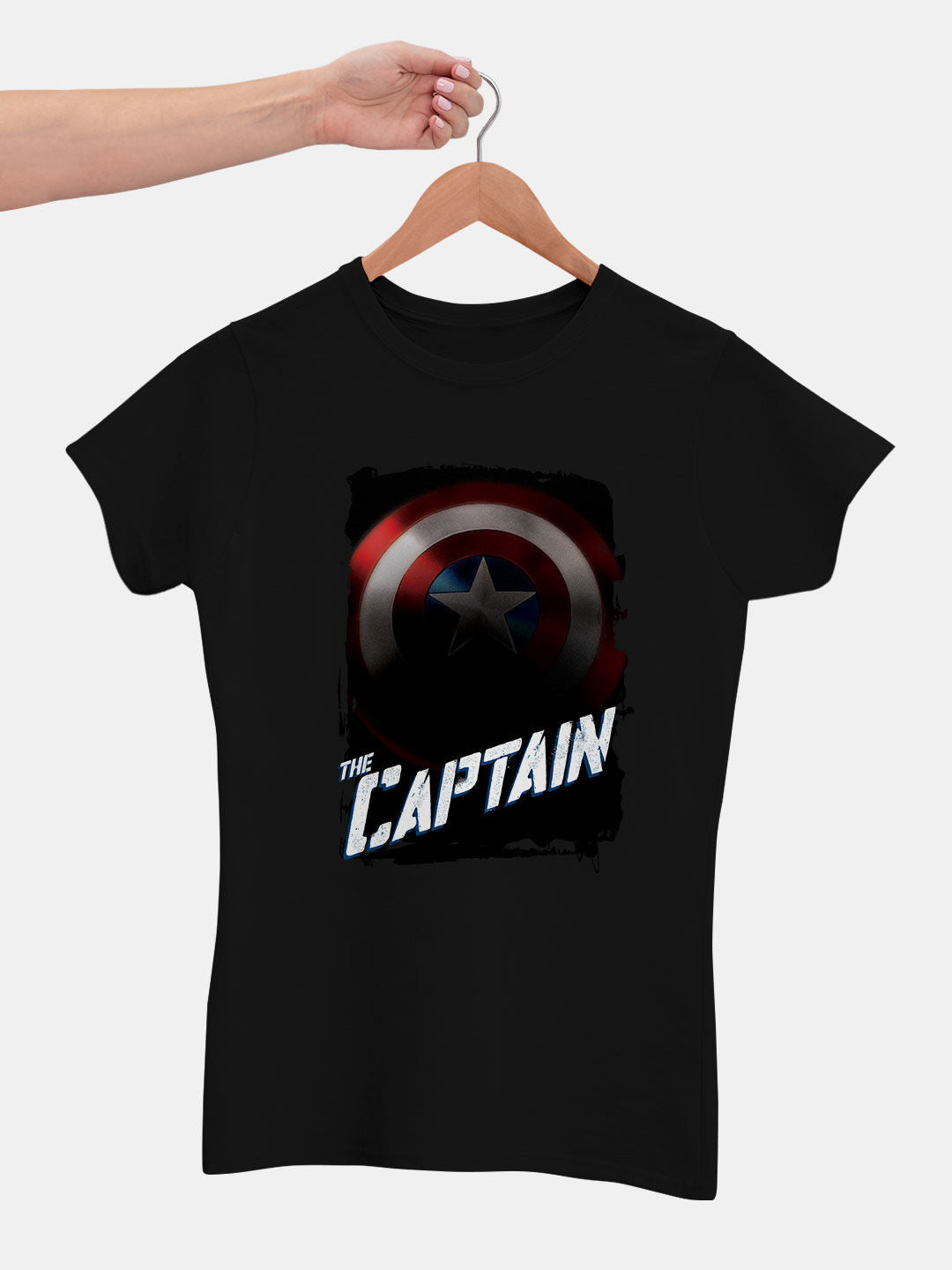 The Captain America - Womens T-Shirt Black XL